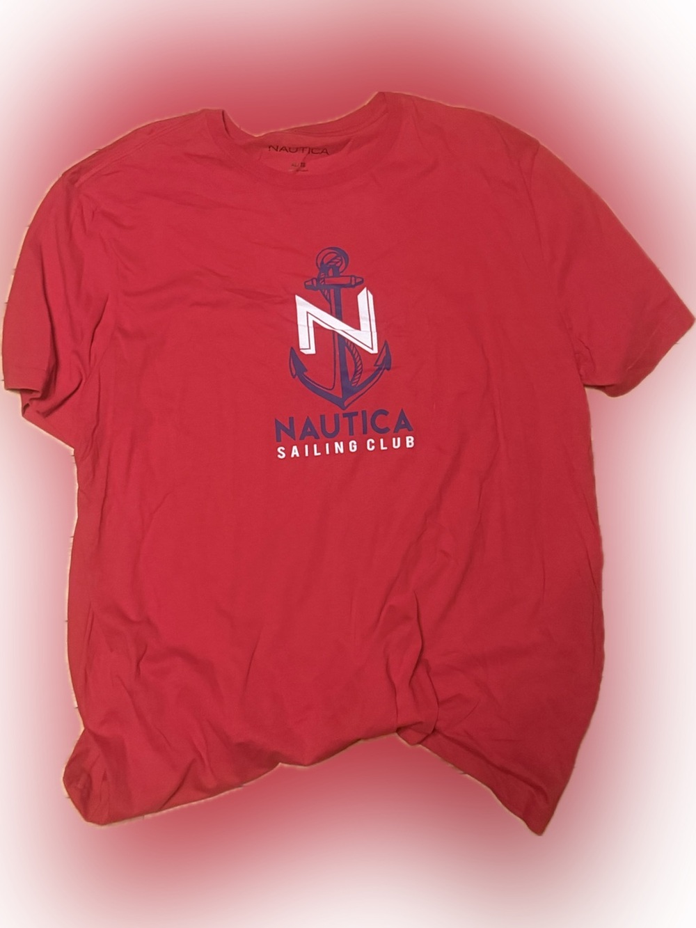 Nautica Red Sailing Club Anchor Logo T-Shirt XL